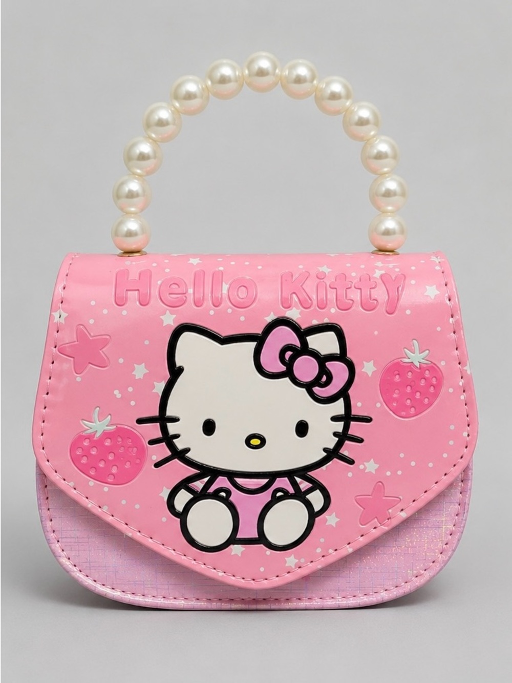 Hello Kitty Pink Pearl Handle Crossbody Purse – Kids Mini Handbag with Strap